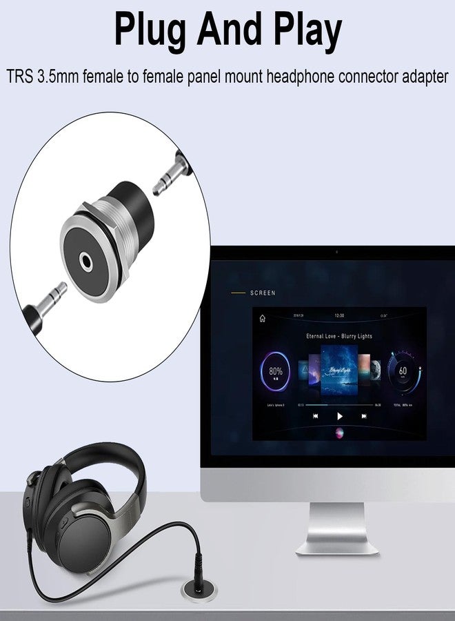 Poyiccot 3.5mm TRS Panel Mount Stereo Audio Adapter, 3.5mm 1/8 inch TRS Female to Female Screw Panel Mount Headphone Adapter for Extension Smartphones Laptop Audio Port, 2pcs - Image 3