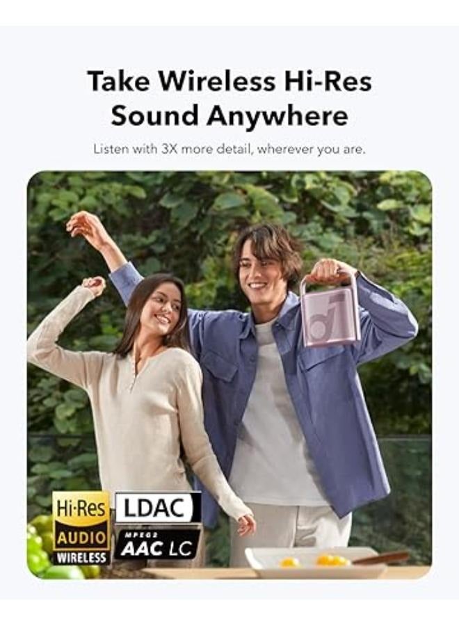 Soundcore Motion X500 Portable Bluetooth Speaker, Wireless Speaker with Immersive Spatial Audio, Wireless Hi-Res Sound with 3X Detail, 3-Channel Audio, and an Upward Firing Driver with Ambient Light Pink - Image 4