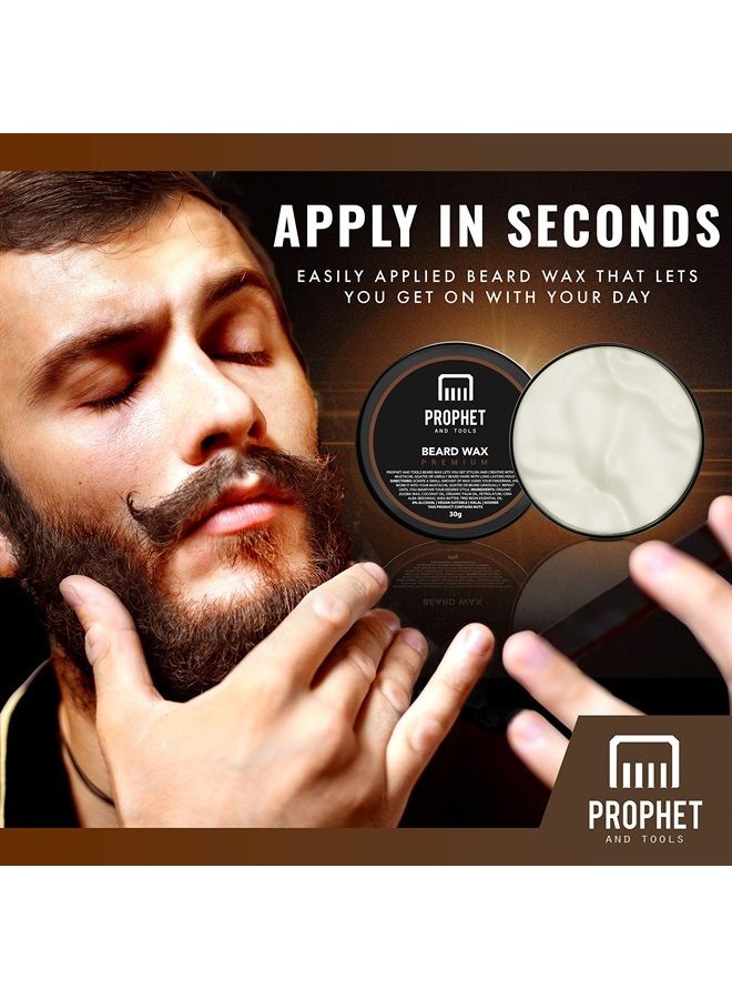 Prophet and Tools Strong Wax Duo for Beard, Hair and Mustache - Holds up to 24hrs and Easily Washes Out - Non-Damaging Formula, Great for Moulding and Styling - Mustache Styling Wax Stick Included - Image 3