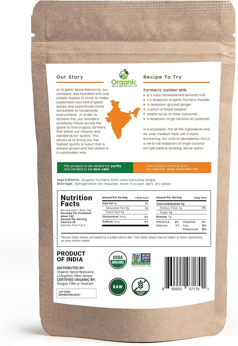organic_spice_resource Organic Turmeric Powder with Curcumin - 35.27 Ounce (2.2 lbs) - USDA Organic and Non-GMO - Image 5