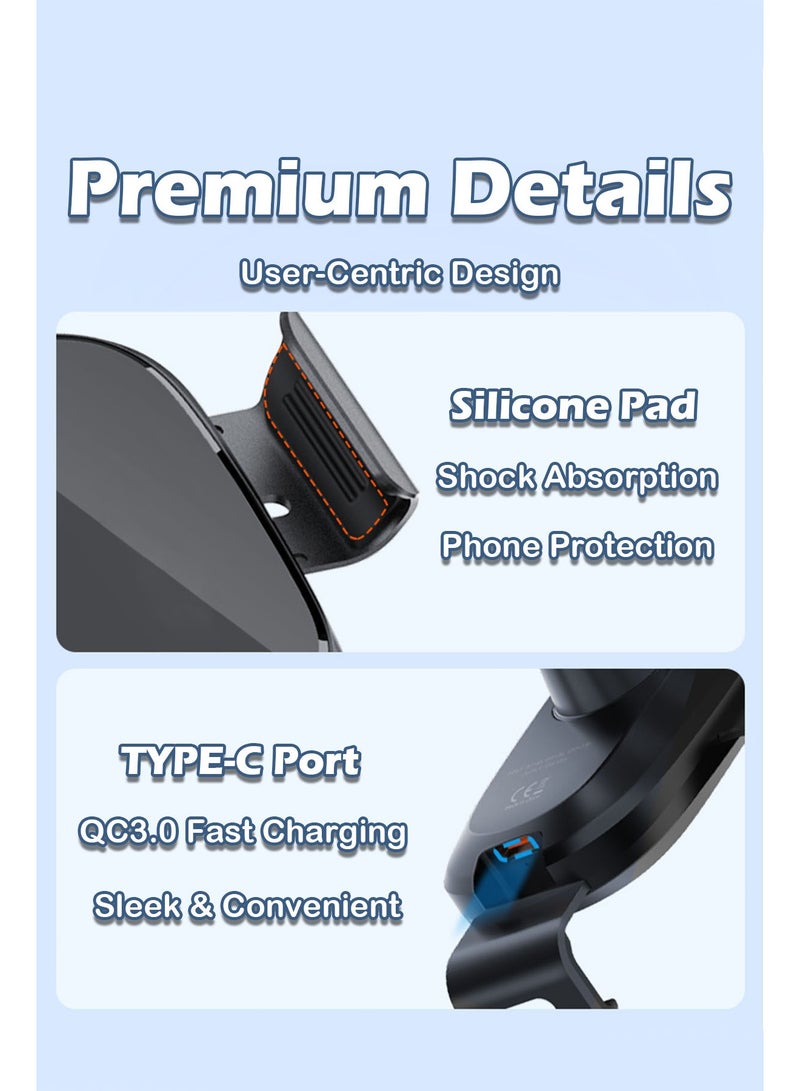 Car Mobile Phone Holder, Fast Charging Phone Mount for Car Air Vent, Universal Phone Stand for iPhone and Android - Image 3