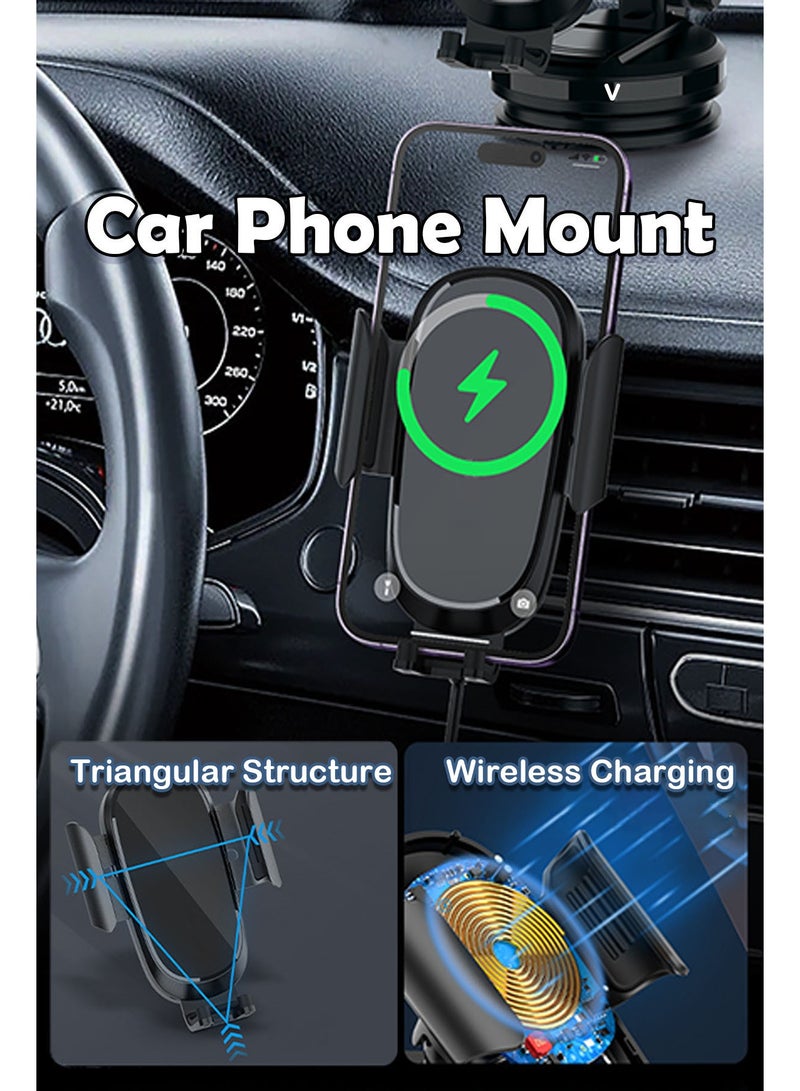 Car Mobile Phone Holder, Fast Charging Phone Mount for Car Air Vent, Universal Phone Stand for iPhone and Android - Image 4
