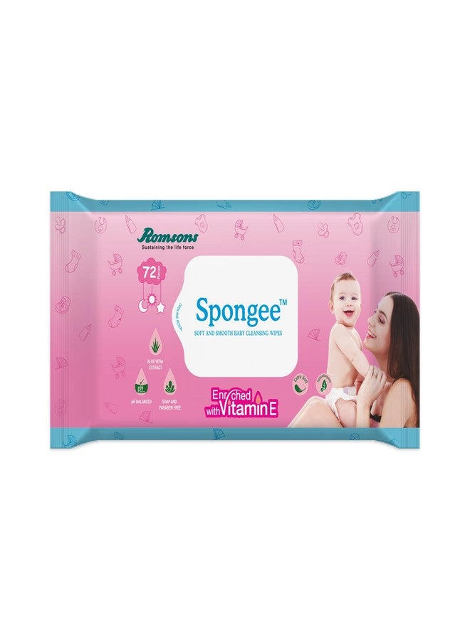 Dignity Spongee Soft and Smooth Baby Cleansing Wet Wipes with Aloe Vera Extract, 150x200 mm (Pack of 2) 144 Wipes - Image 3