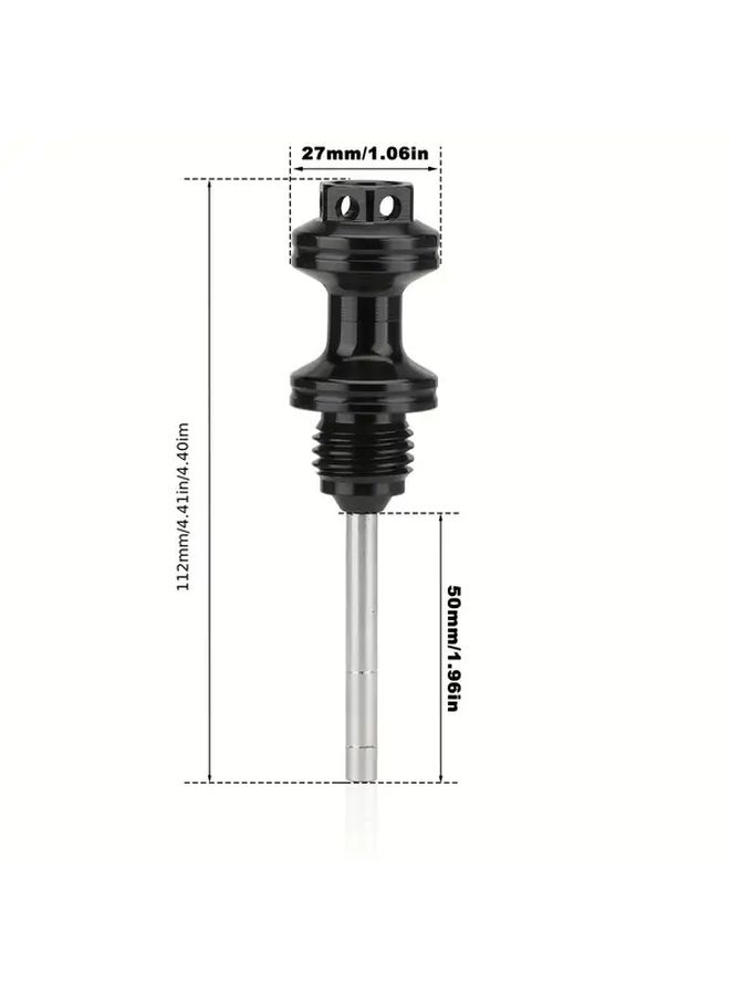 Black CNC Aluminum Engine Oil Dipstick Universal for Motorcycle - Image 2