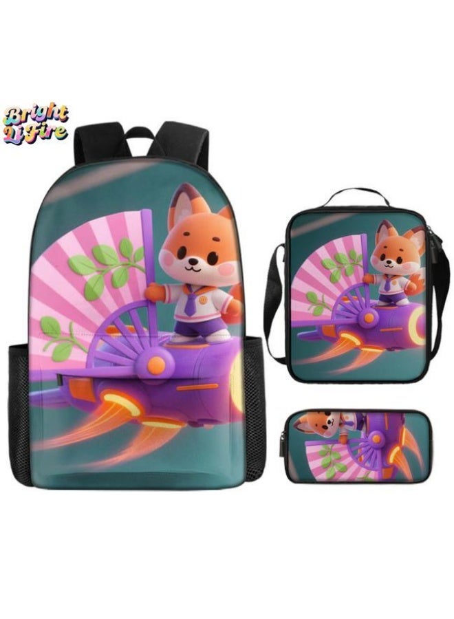 Bright Li Fire Fashion is unlimited! Cartoon bag three-piece set, suitable for a variety of scenes for students and teenagers (available for students, children, friends on outings, mountain climbing, schooling, etc.) - 26 - Image 1