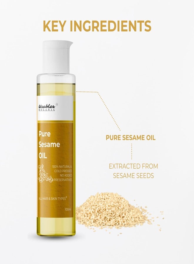 Usables ORGANIC Organic Sesame Oil for Hair | Hair Growth, Hair Fall Control, Dandruff Relief & Moisturizing | 100% Pure & Natural No Mineral Oil or Preservatives (100 ml) - Image 4