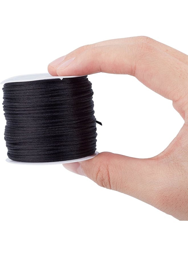 192 Yards 1mm Satin Rattail Cord Nylon String Cord Silk Cord Chinese Knotting Cord for Braided Necklace Friendship Bracelet Macramé Dream Catchers Braid Hair Jewelry Making 6 Colors - Image 4