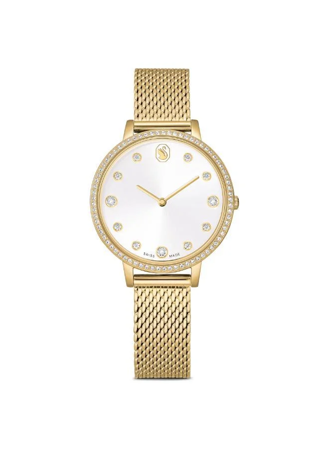SWAROVSKI Clarica PGO Plated Stainless Steel White Dial Analog Watch