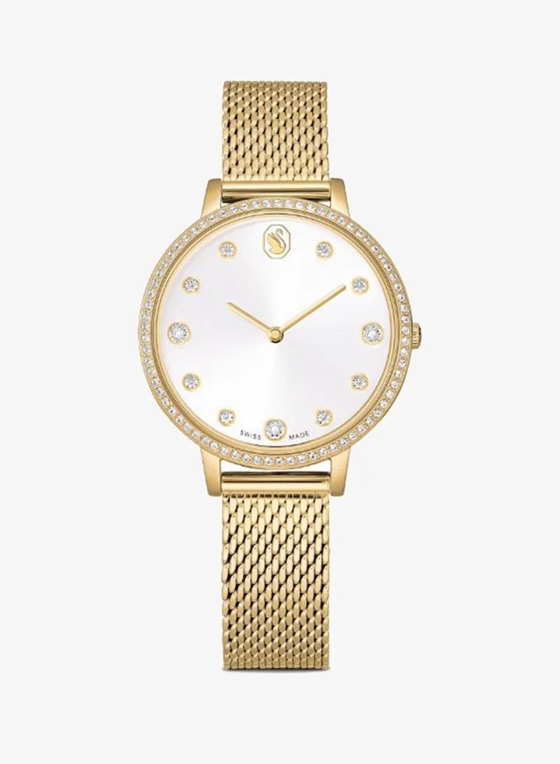 Swarovski Clarica PGO Plated Stainless Steel White Dial Analog Watch