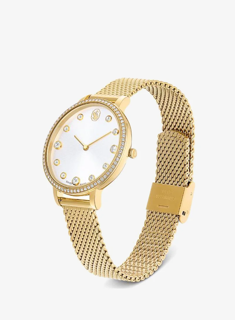 Swarovski  Clarica PGO Plated Stainless Steel White Dial Analog Watch for Women | Best Price UAE