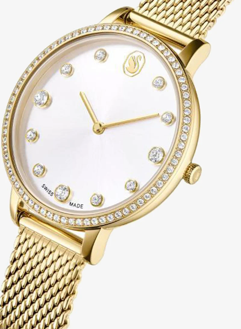Swarovski  Clarica PGO Plated Stainless Steel White Dial Analog Watch for Women | Best Price UAE