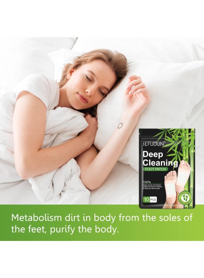 Sefudun Natural Detox Foot Care Patches, Deep Cleansing Herbal Bamboo Wormwood Ginger, Detox Foot Patch,20pcs - Image 2