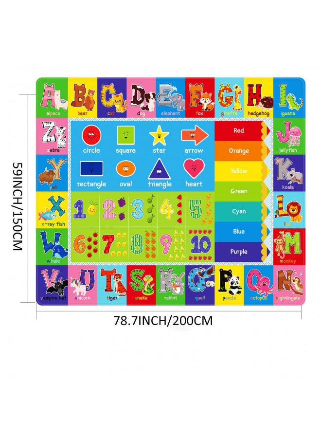 LTKOUGFAM Kids Play Rug for Playroom, Kids Play Mat ABC Educational Area Rug, Toddler Baby Playroom Mat, Alphabet Animal Soft Non-Slip Kids Rug Carpet for Boy Girl Bedroom (78.7X59 INCH Green) - Image 2