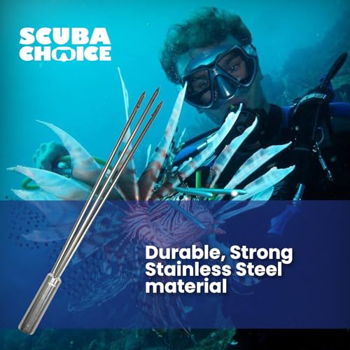 Scuba Choice 12" Stainless Steel 3-Prong Paralyzer Spear Tip – Replacement Pole Head for Spearfishing & Ice Fishing, 8mm Female Thread - Image 3