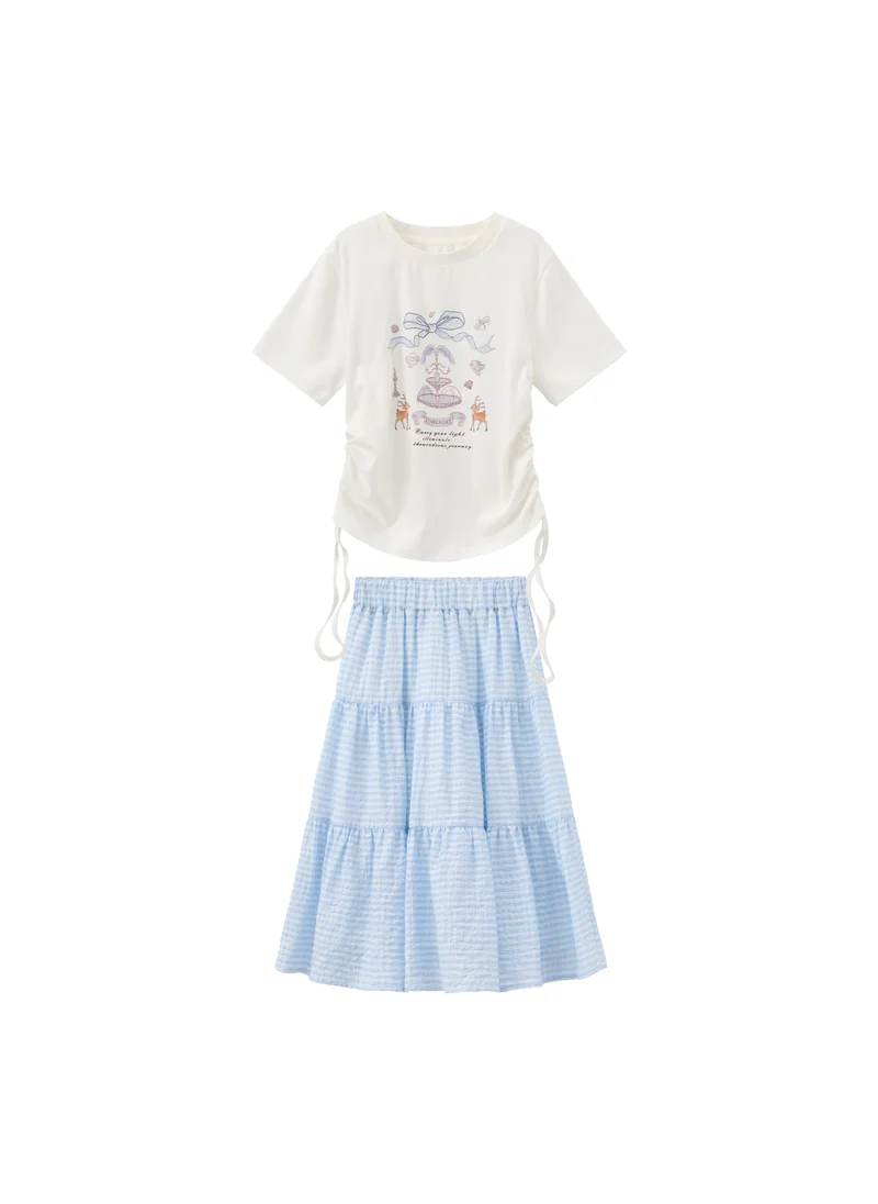 Kids Girls Knit short sleeve suit