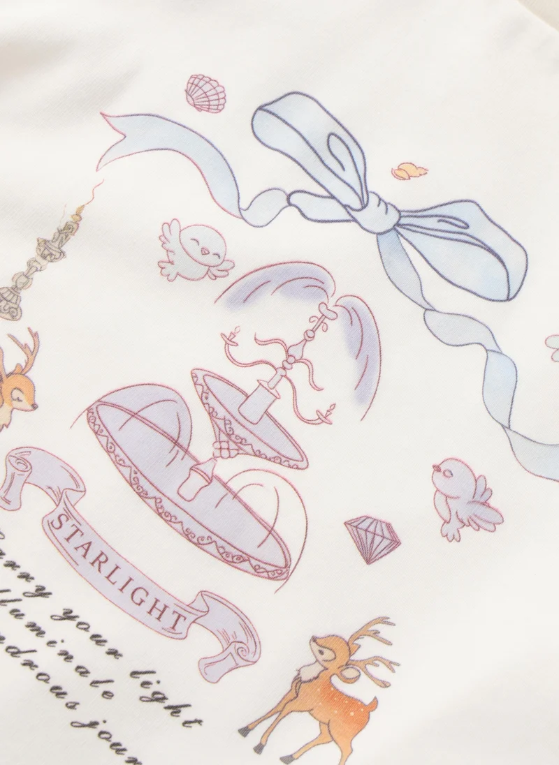 Balabala Blue/White Kids Girls Knit short sleeve suit for Women | Best Price UAE