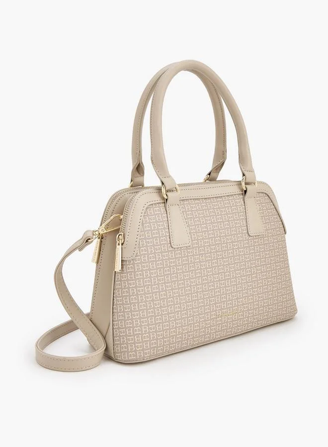 Flora Bella By Shoexpress TAUPE Monogram Print Tote Bag With Detachable Strap for Women | Best Price UAE
