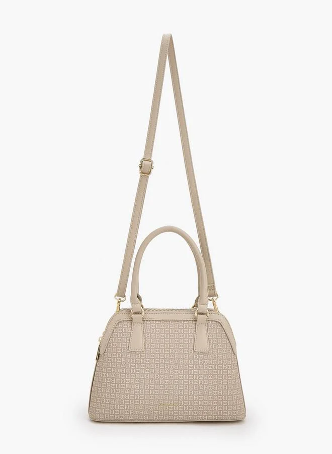 Flora Bella By Shoexpress TAUPE Monogram Print Tote Bag With Detachable Strap for Women | Best Price UAE