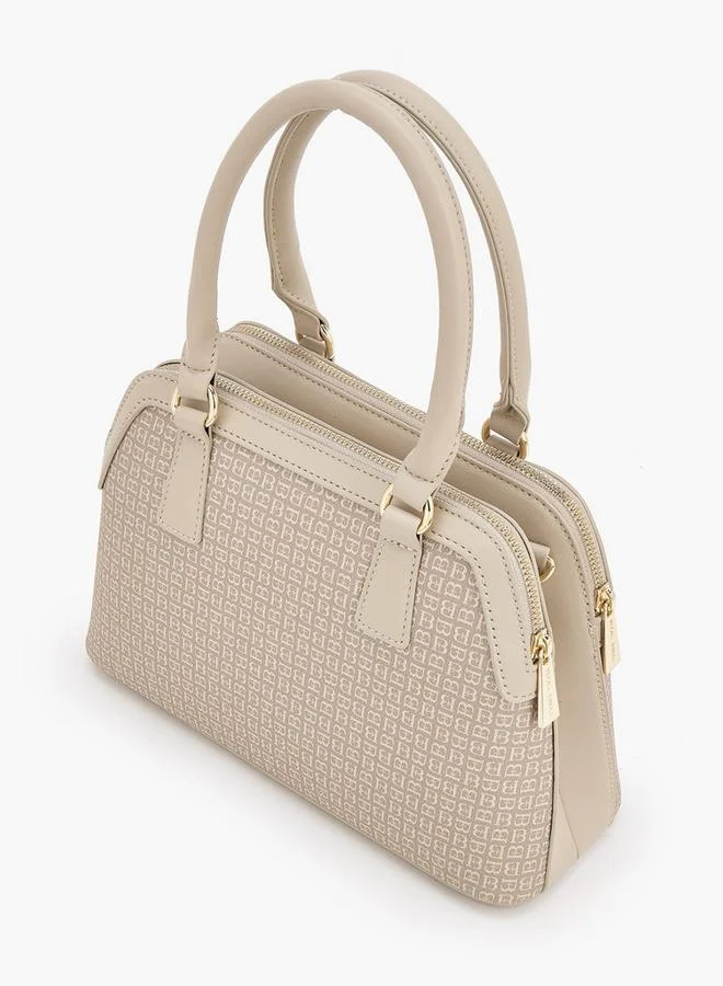 Flora Bella By Shoexpress TAUPE Monogram Print Tote Bag With Detachable Strap for Women | Best Price UAE