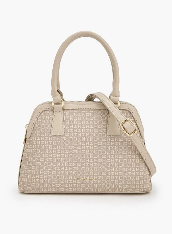 Monogram Print Tote Bag With Detachable Strap