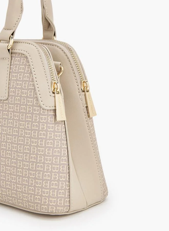 Flora Bella By Shoexpress TAUPE Monogram Print Tote Bag With Detachable Strap for Women | Best Price UAE
