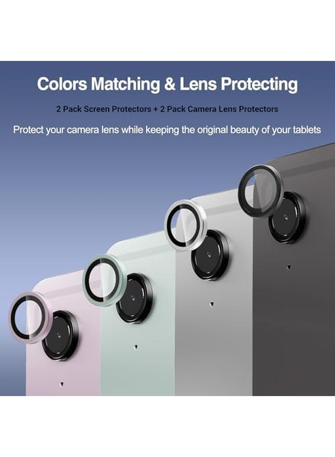 Procases 2 Pack Screen Protector For Galaxy Tab S9 Fe 5G Wifi 10.9" 2023 + 2 Pack Camera Lens Protector Matching Galaxy Tab Colors Tempered Glass Film Guard For Galaxy Tablet Sm X510 X516 X518 Gray - Image 2
