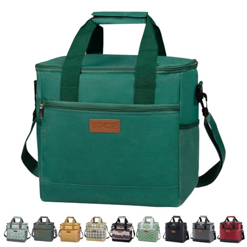 Iknoe Large Cooler Bag Collapsible 24 Can Insulated Bags Leakproof Lunch Cooler Tote with MultiPockets for Adult Insulated Thermal Bag for Beach Picnic Office WorkBlackish Green - Image 1