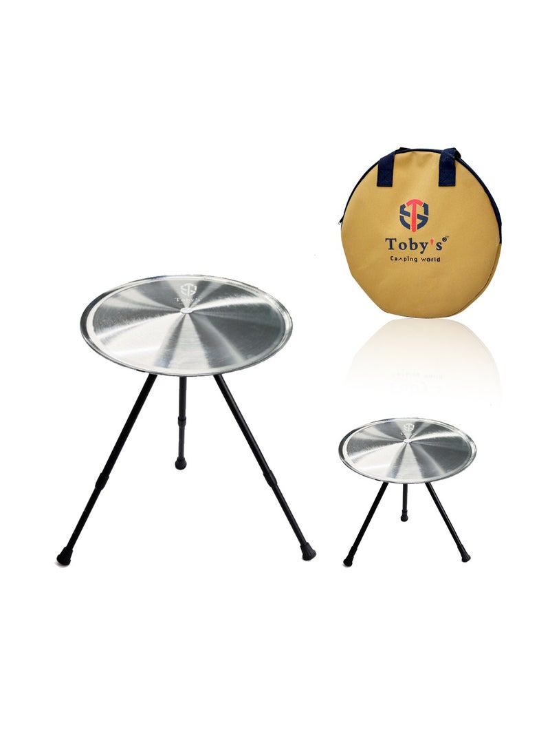 توبيز توبـي'ز مروحة قابلة للشحن مع إضاءة LED وارتفاع قابل للتعديل مع طاولة تخييم خفيفة جدًا قابلة للطي للرحلات والتنزه والشاطئ وتبريد المنزل - Image 5