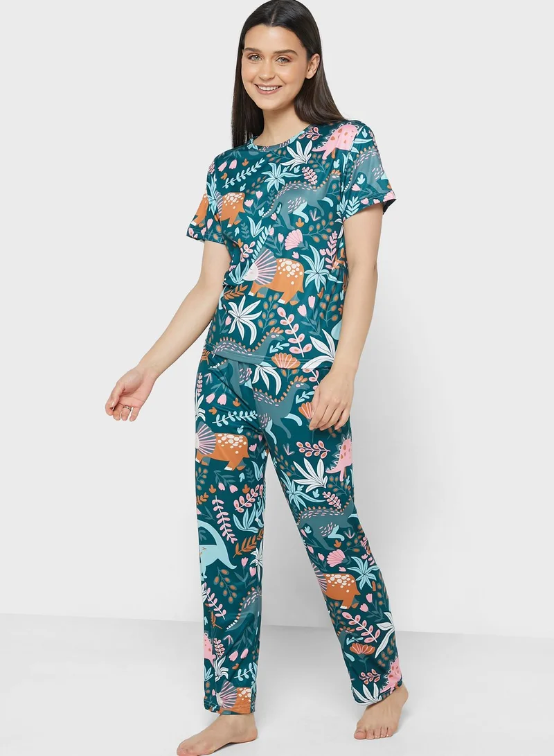 Ginger All Over Print Pyjama Set
