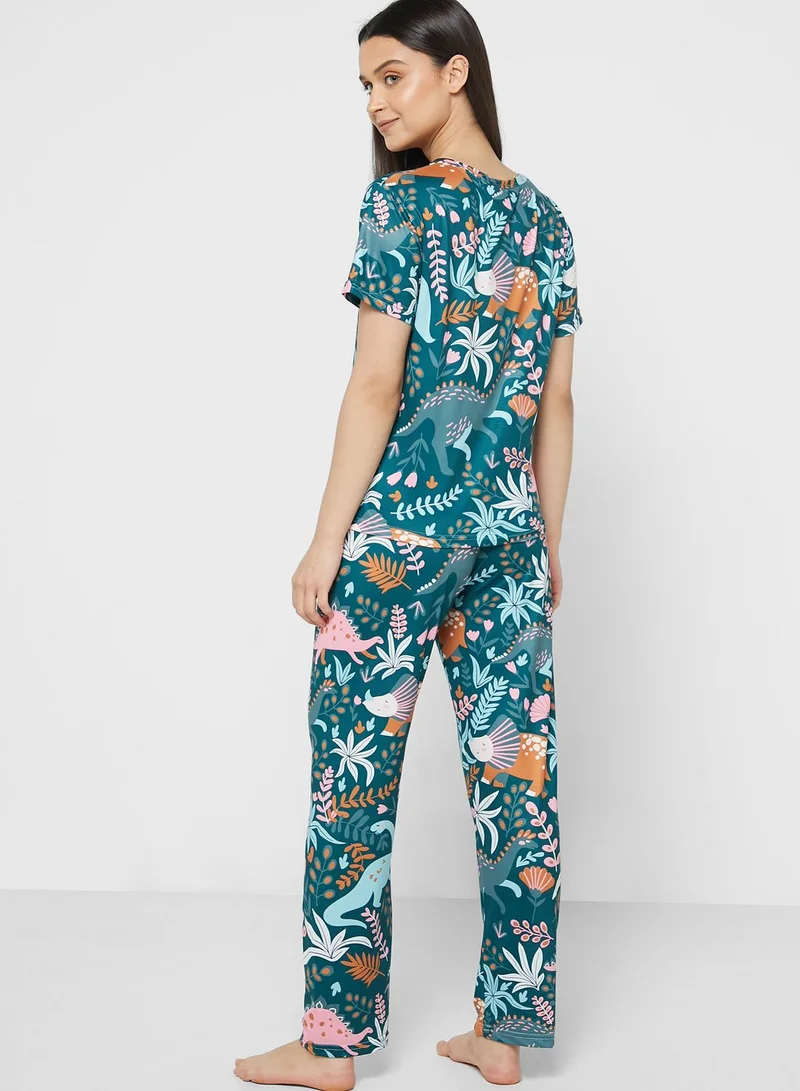 Ginger All Over Print Pyjama Set