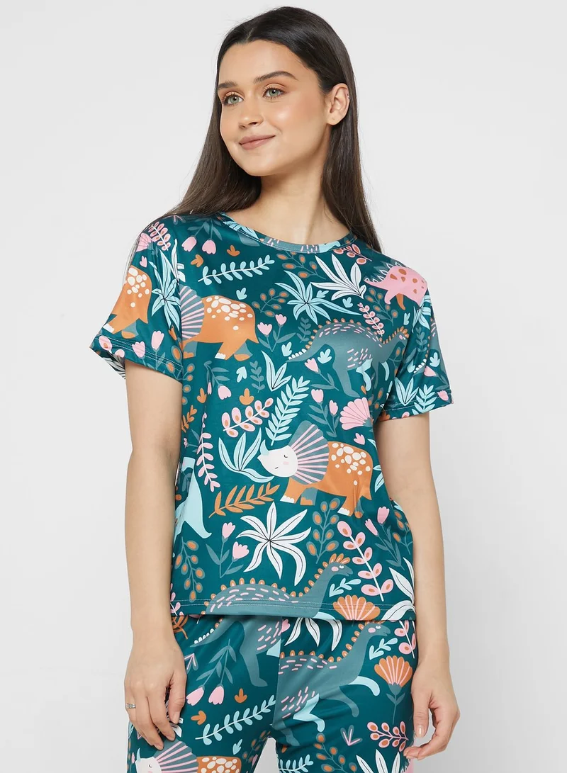 Ginger All Over Print Pyjama Set