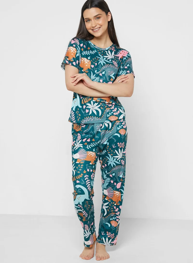 Ginger All Over Print Pyjama Set