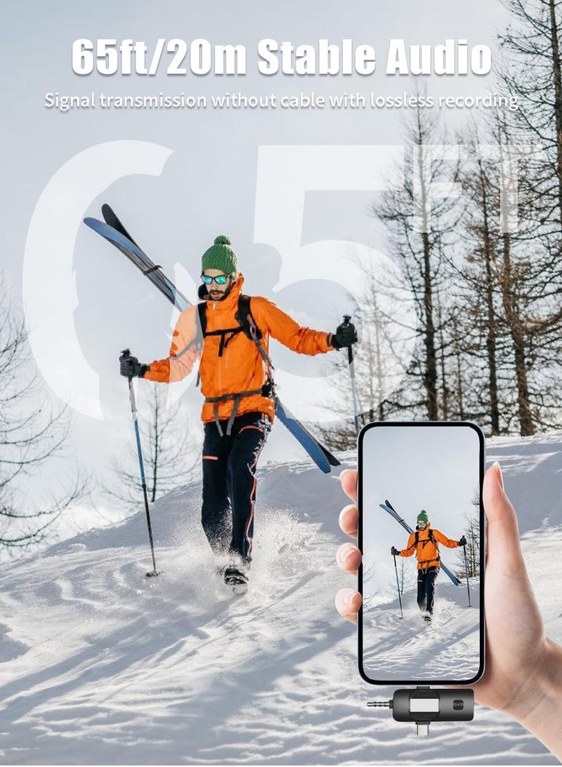 general Wireless Lavailer Microphone for iPhone, Android, Camera, iPad, USB C, 4 in 1 Professional Mini Microphone with Noise Reduction, Wireless Mic for Video Recording, Vlog, YouTube, TikTok - Image 3