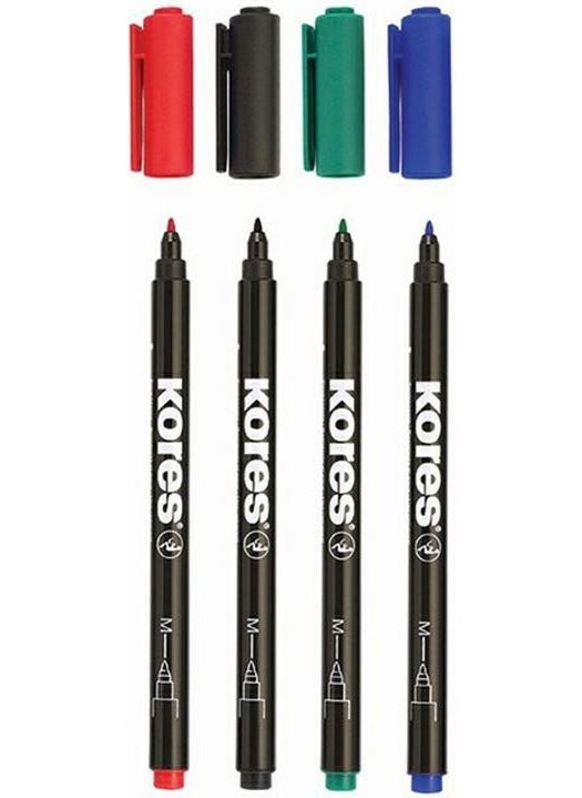 Kores Acetate Pen 4 Colors 1.0 mm 1 Pack CD Pen M Felt Tip Pen Indelible Colored Permanent Pen  - Image 3