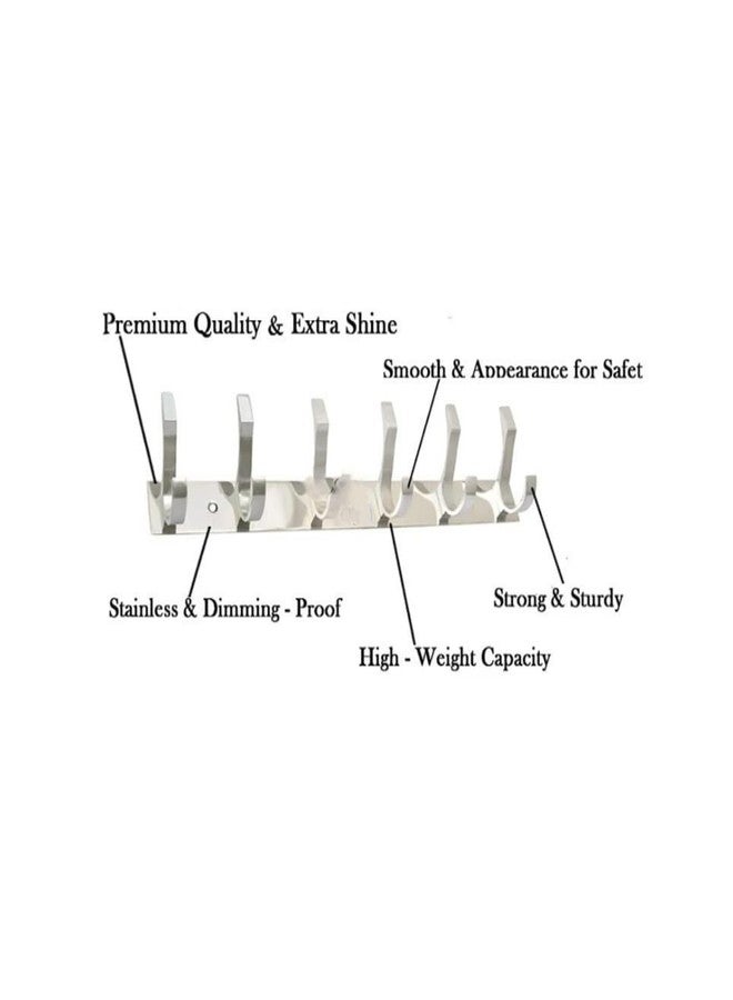 BATHONIX S-Hook Hanger Stainless Steel 6 Pin Cloth Hanger Wall Mounted (Pack of 2) - Image 3