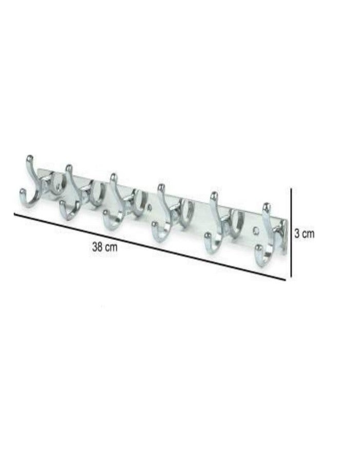 BATHONIX S-Hook Hanger Stainless Steel 6 Pin Cloth Hanger Wall Mounted (Pack of 2) - Image 2