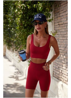 trendyol Red Brushed Soft Fabric Support/Shaping Print Knitted Sports Bra  - Image 2