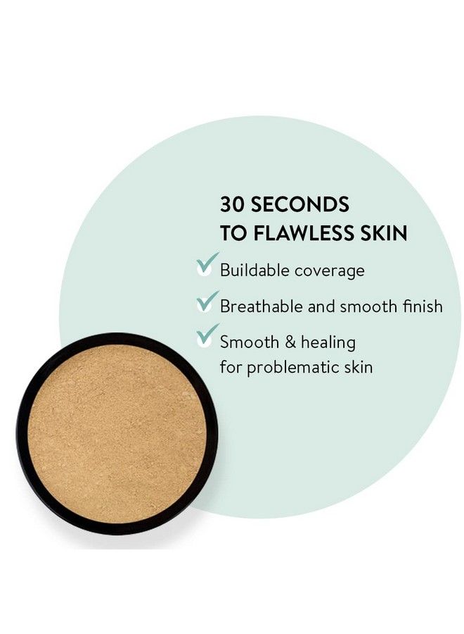 Emani Perfecting Crushed Foundation Hd Full Finish Skincaring Acne Safe Foundation Powder For All Skin Types. 100% Natural With Physical Spf Creasefree & Noncaking Finish Bisque (Light Medium) - Image 3