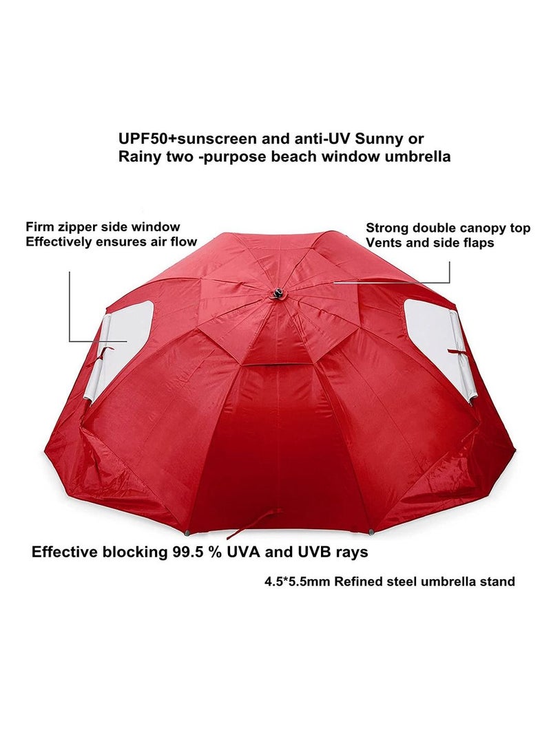 Cool Baby - COOLBABY Portable Sunshade Beach Tent Umbrella Rain Canopy Umbrella for Beach and Sports Events With Window Beach Umbrella Blue - Image 1