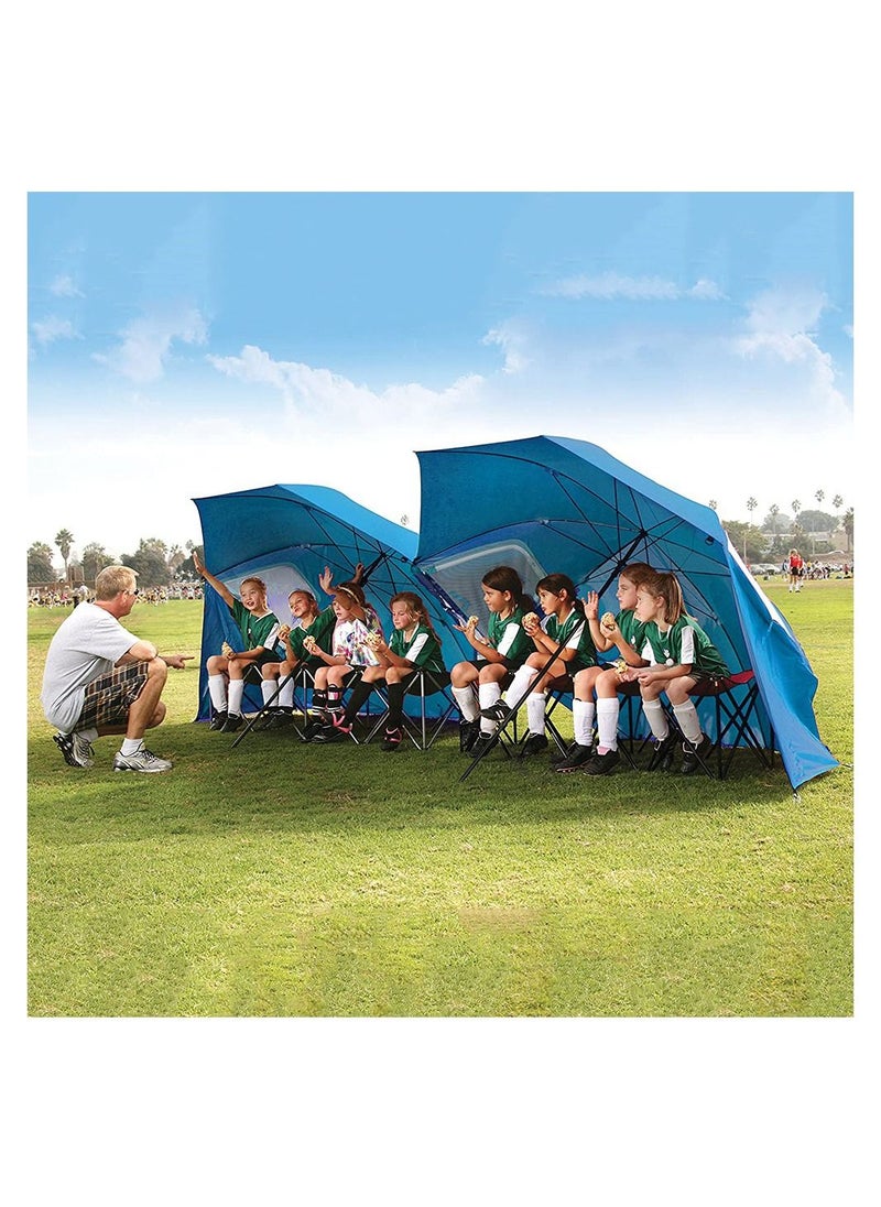 Cool Baby COOLBABY Portable Sunshade Beach Tent Umbrella Rain Canopy Umbrella for Beach and Sports Events With Window Beach Umbrella Blue  - Image 3