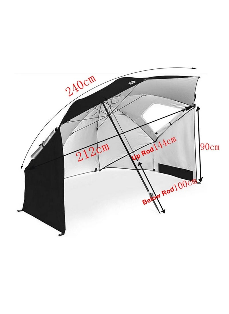 Cool Baby - COOLBABY Portable Sunshade Beach Tent Umbrella Rain Canopy Umbrella for Beach and Sports Events With Window Beach Umbrella Blue - Image 1