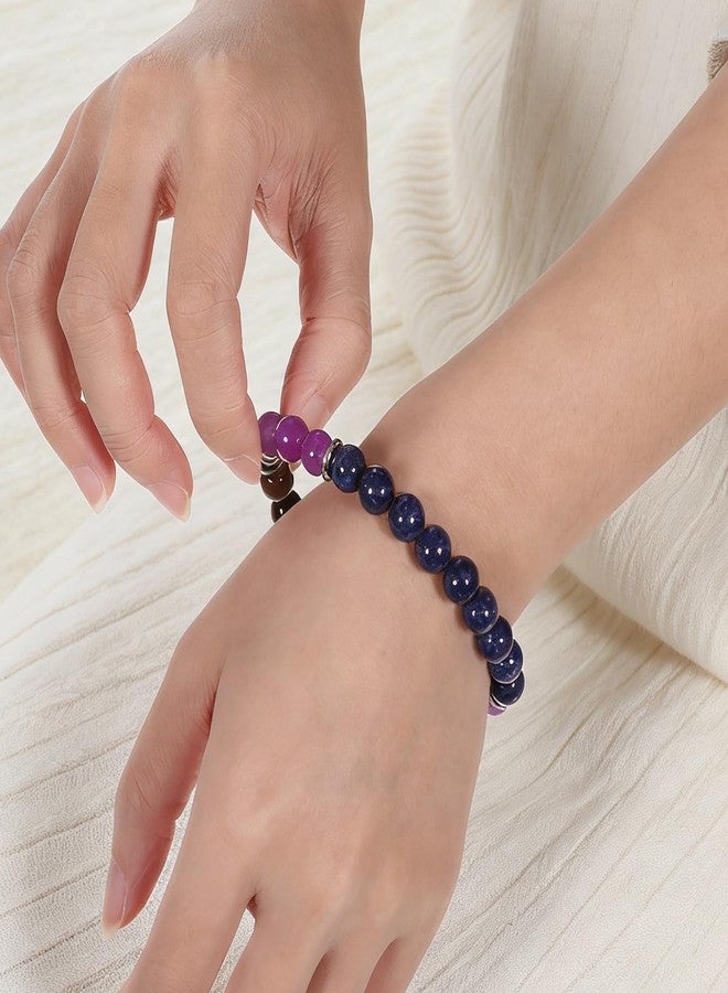 WJIAAA Anxiety Bracelet for Women, Natural Healing Crystal Fidget Stretch Bracelet triple protection with Tiger Eye for Yoga Meditation - Image 3