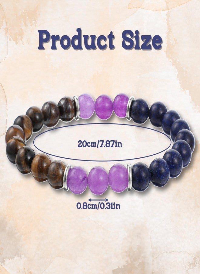 WJIAAA Anxiety Bracelet for Women, Natural Healing Crystal Fidget Stretch Bracelet triple protection with Tiger Eye for Yoga Meditation - Image 5