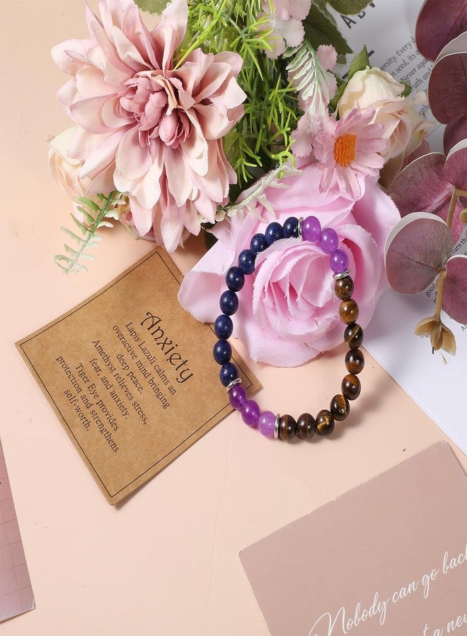 WJIAAA Anxiety Bracelet for Women, Natural Healing Crystal Fidget Stretch Bracelet triple protection with Tiger Eye for Yoga Meditation - Image 2