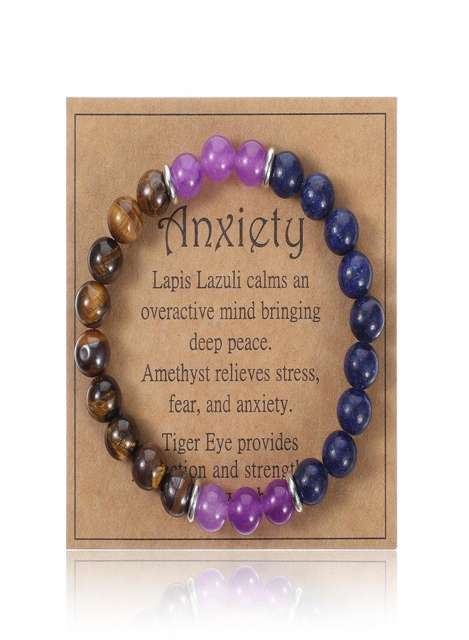 WJIAAA Anxiety Bracelet for Women, Natural Healing Crystal Fidget Stretch Bracelet triple protection with Tiger Eye for Yoga Meditation - Image 1