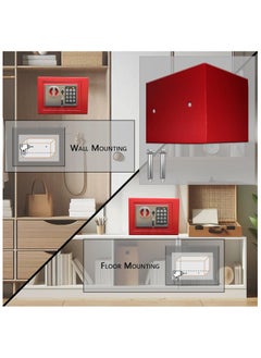 Hihonor Security Safe - Digital Safe Electronic Steel Lock Box with Keypad to Protect Money, Jewelry, Passports for Home, Business or Travel Red  - Image 3