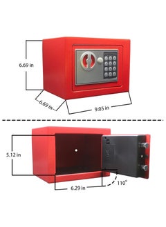 Hihonor Security Safe - Digital Safe Electronic Steel Lock Box with Keypad to Protect Money, Jewelry, Passports for Home, Business or Travel Red  - Image 4