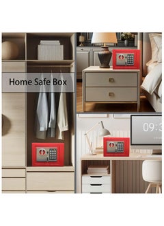 Hihonor Security Safe - Digital Safe Electronic Steel Lock Box with Keypad to Protect Money, Jewelry, Passports for Home, Business or Travel Red  - Image 5