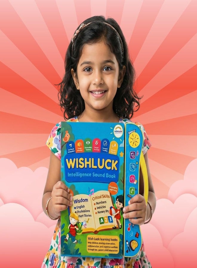 Wishluck Interactive Sound Book for Kids (Ages 2-7) - Learn Alphabets, Numbers, Shapes & Phonics | Educational Talking Book with Music & Touch Features | Multicolor Learning Toy for Toddlers - Image 1