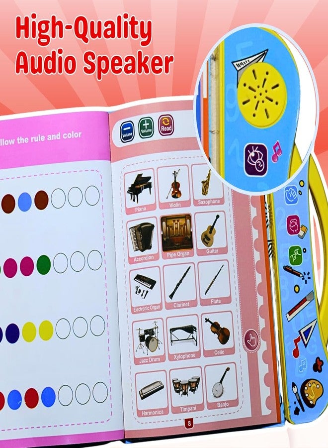 Wishluck Interactive Sound Book for Kids (Ages 2-7) - Learn Alphabets, Numbers, Shapes & Phonics | Educational Talking Book with Music & Touch Features | Multicolor Learning Toy for Toddlers - Image 4